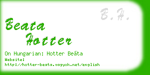 beata hotter business card